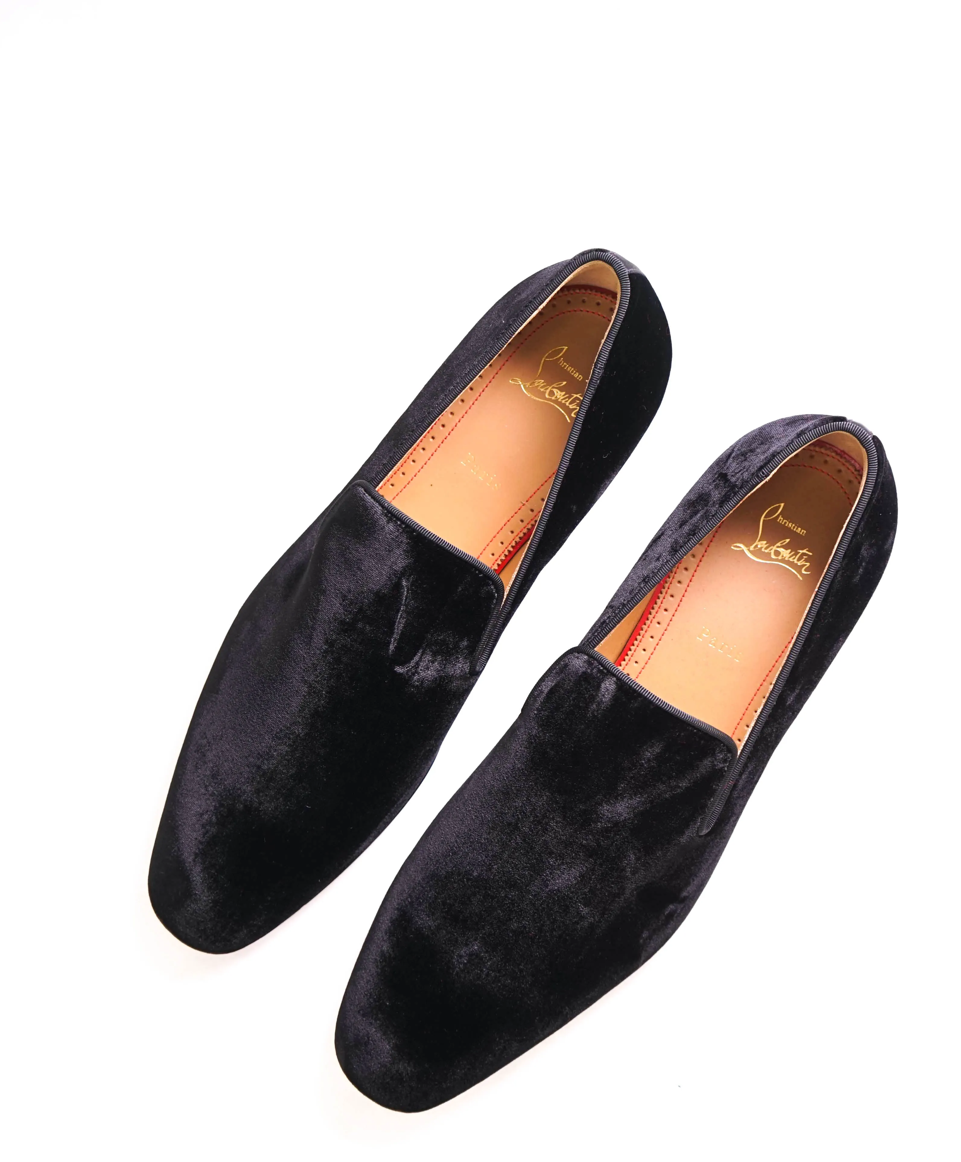 $1,050 CHRISTIAN LOUBOUTIN - * Dandelion* Black Velvet Loafers - 13 US (46)