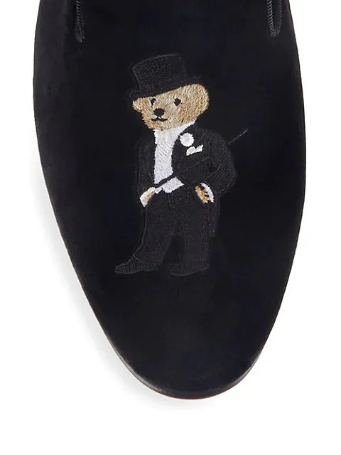 $800 RALPH LAUREN PURPLE LABEL - POLO "ALONZO" BEAR Black Loafers - 10