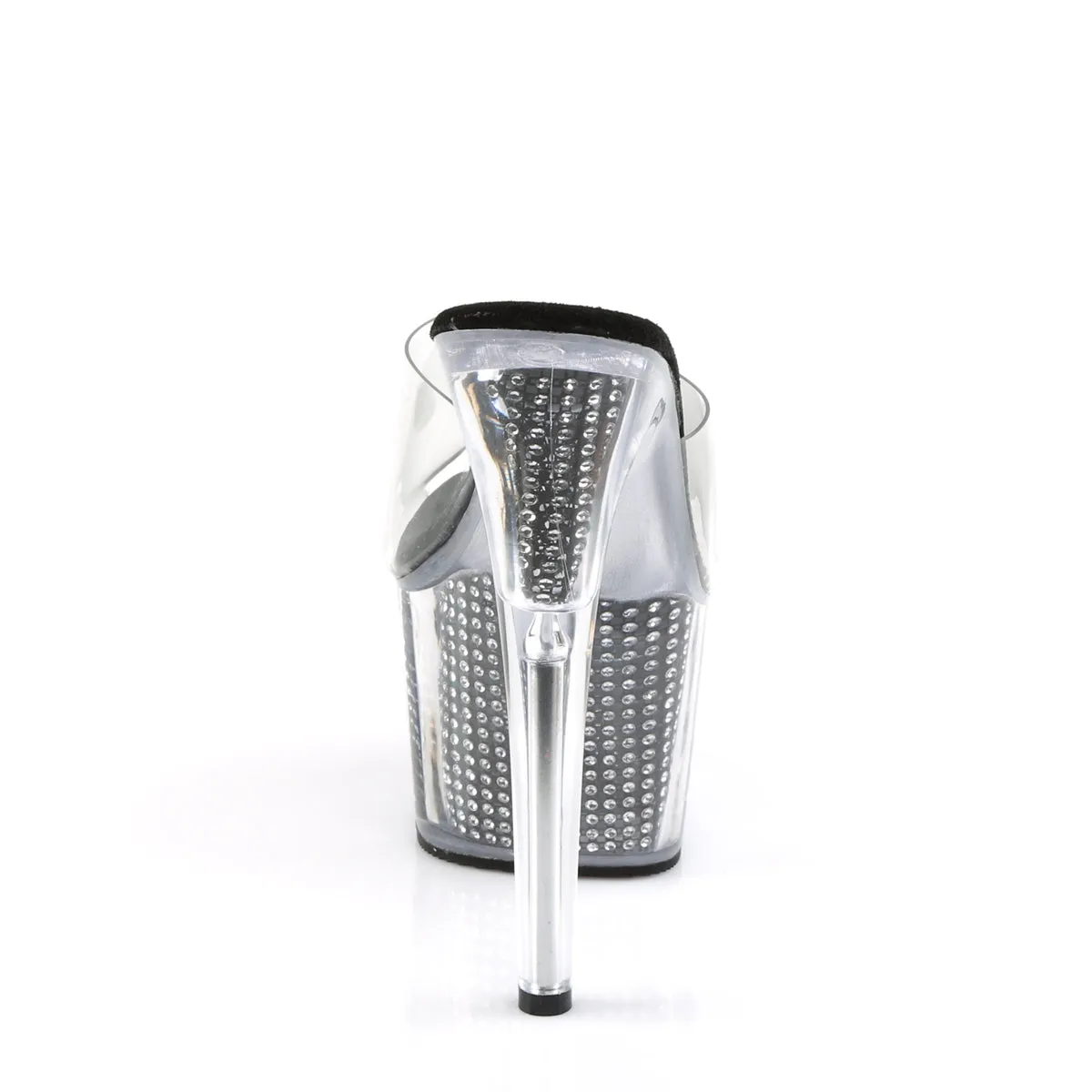 ADORE-701SRS Pleaser Clear/Black Sexy Platform Shoes (Pole Dancing Heels)