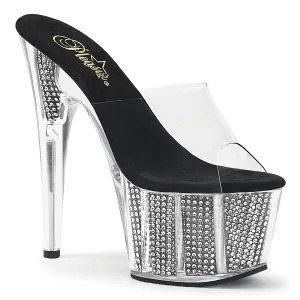 ADORE-701SRS Pleaser Clear/Black Sexy Platform Shoes (Pole Dancing Heels)