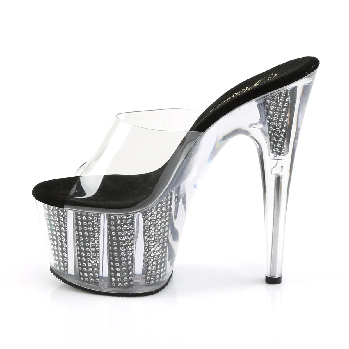 ADORE-701SRS Pleaser Clear/Black Sexy Platform Shoes (Pole Dancing Heels)