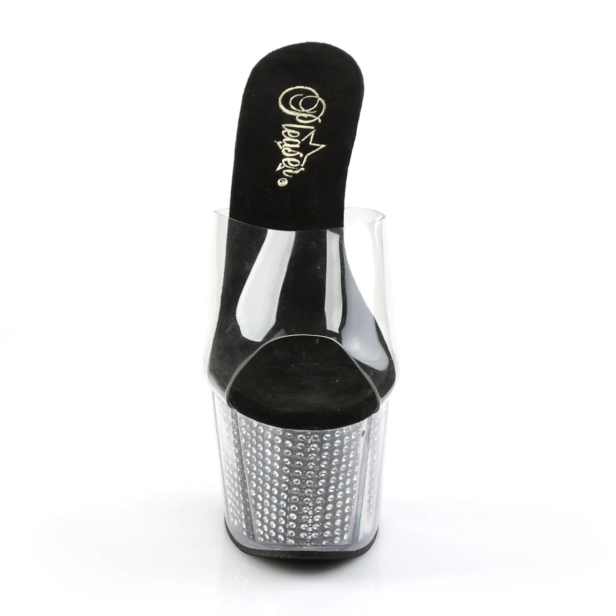 ADORE-701SRS Pleaser Clear/Black Sexy Platform Shoes (Pole Dancing Heels)