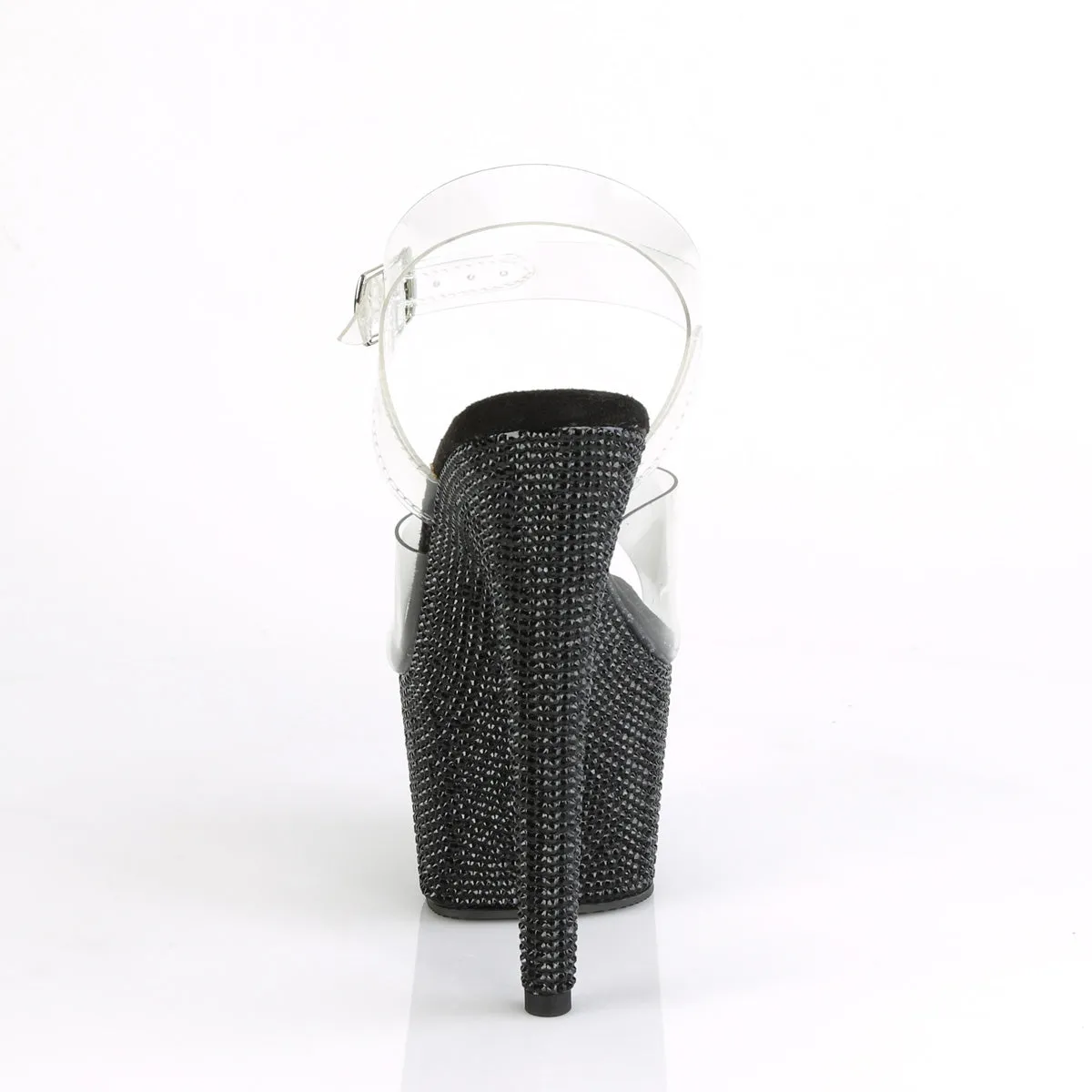 BEJEWELED-708DM Pleaser Clear/Black Sexy Platform Shoes (Pole Dancing Heels)