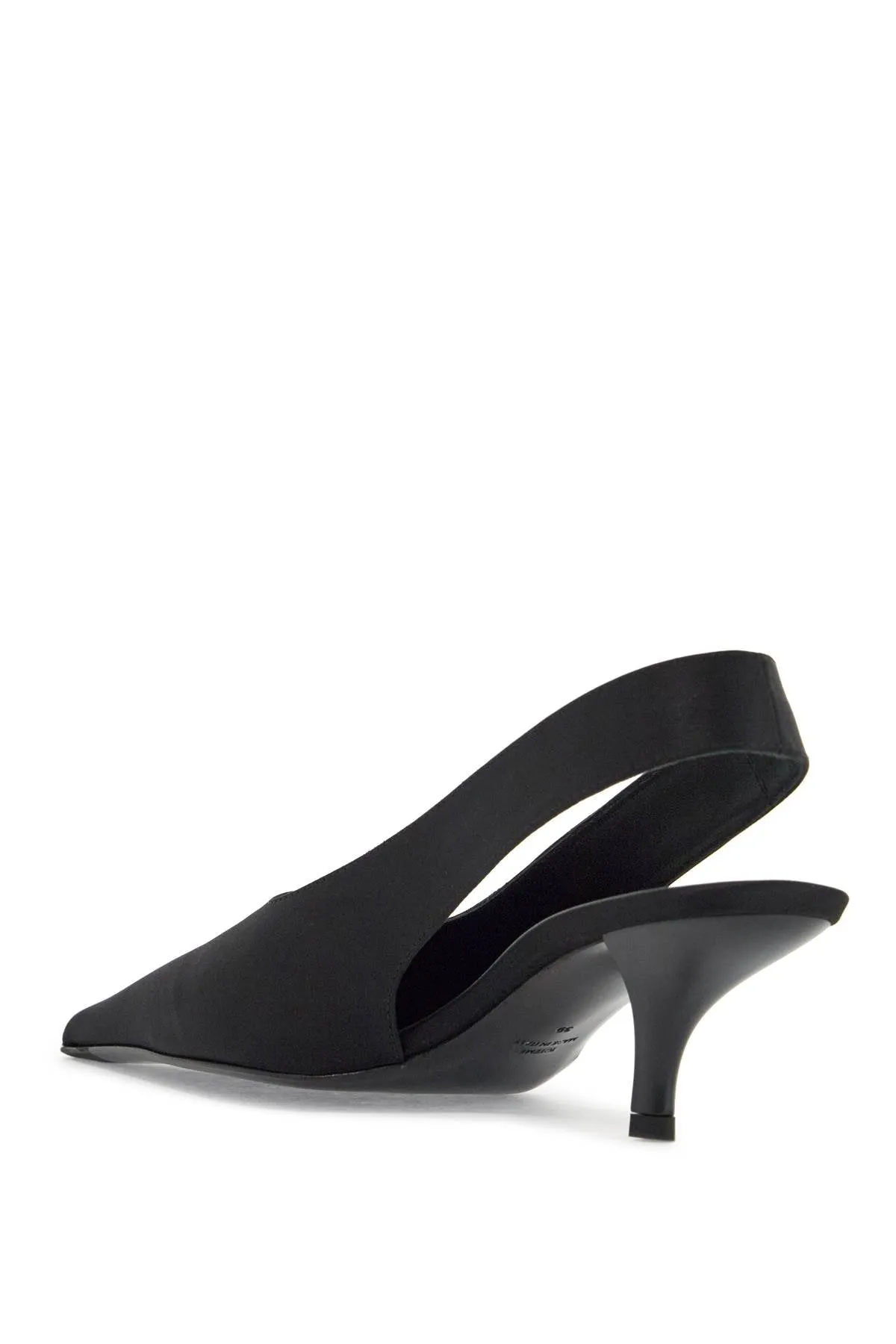 black satin slingbacks with stiletto heel 251 WAS0205 FB0401 BLACK