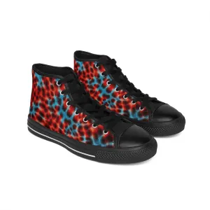 Blue and Red Tye Die Pattern Women's Classic Sneakers