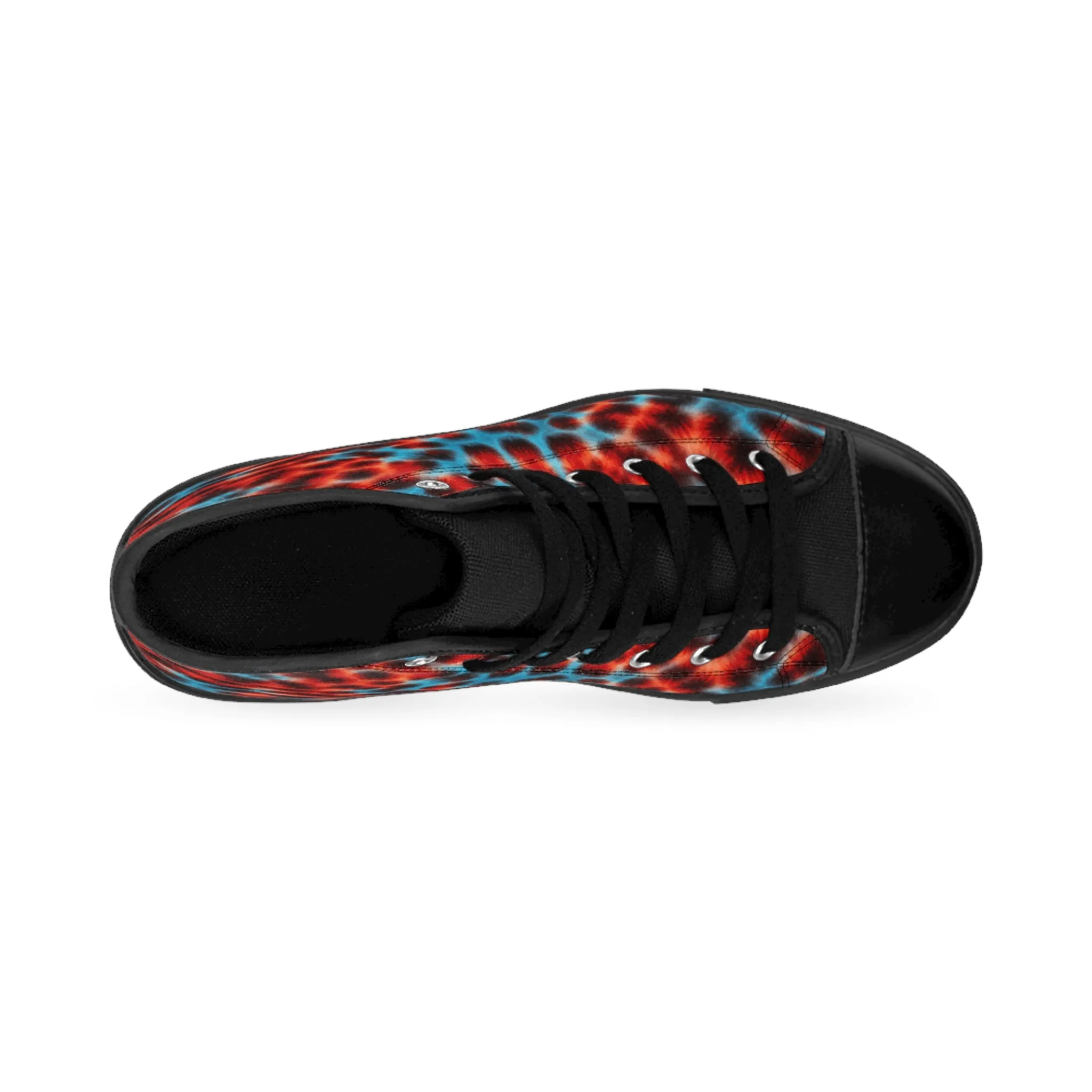 Blue and Red Tye Die Pattern Women's Classic Sneakers