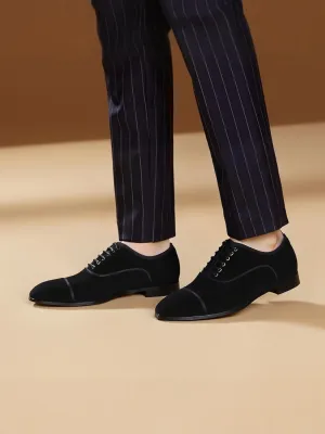 British style wedding banquet style men's lace-up loafers, imported velvet loafers with suits, formal shoes, red-soled shoes for men