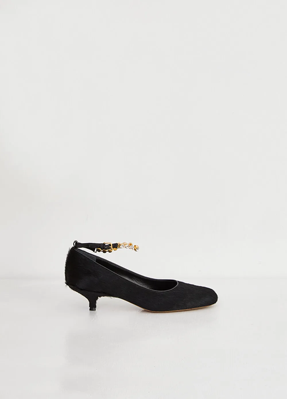 Calf-hair Kitten Heel Pumps