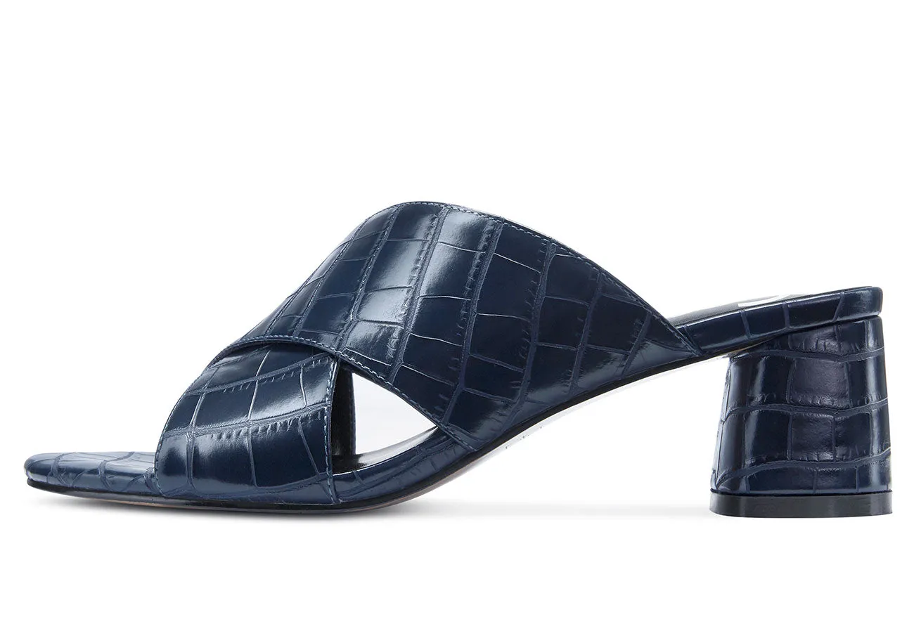 CASTAMERE Womens Chunky Block Heels Slippers Slip-on Strappy Open Toe Sandals 5CM Heeled Sandal