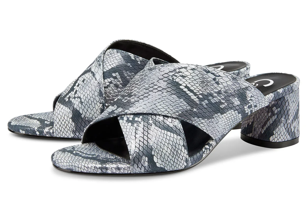 CASTAMERE Womens Chunky Block Heels Slippers Slip-on Strappy Open Toe Sandals 5CM Heeled Sandal