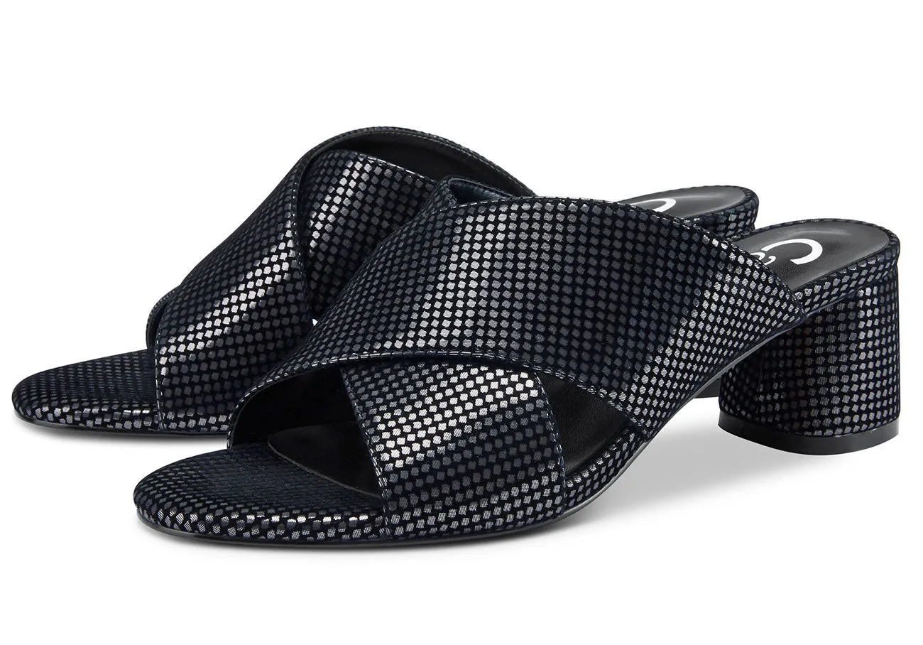 CASTAMERE Womens Chunky Block Heels Slippers Slip-on Strappy Open Toe Sandals 5CM Heeled Sandal