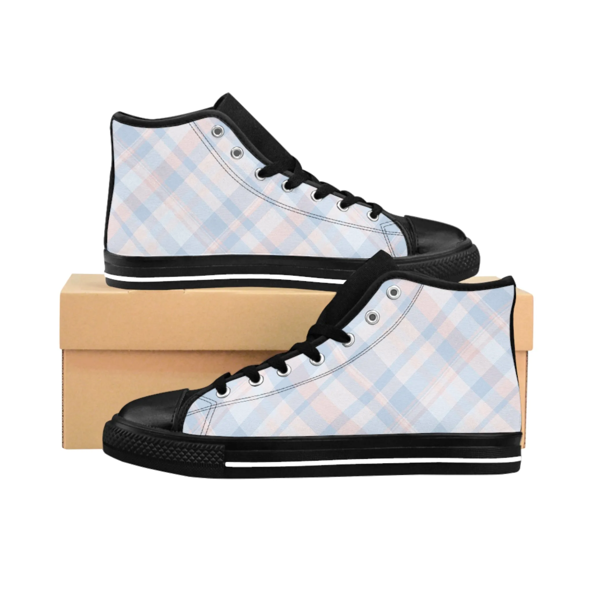 Colorful Checkered Pattern Women's Classic Sneakers
