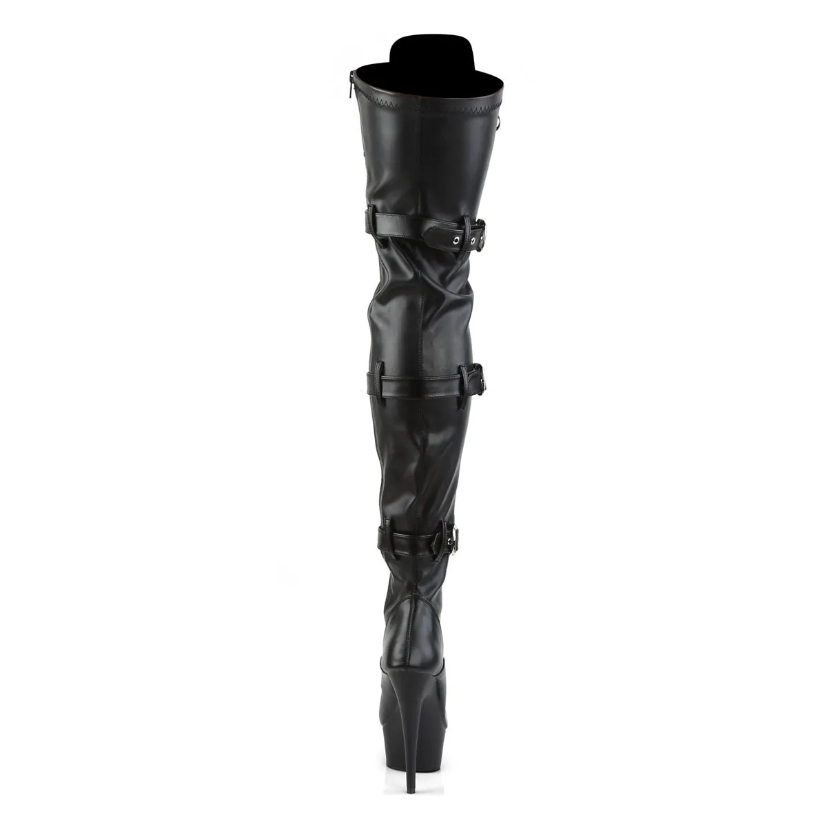DELIGHT-3028 Pleaser Black Faux Leather Sexy Platform Shoes (Pole Dancing Heels)