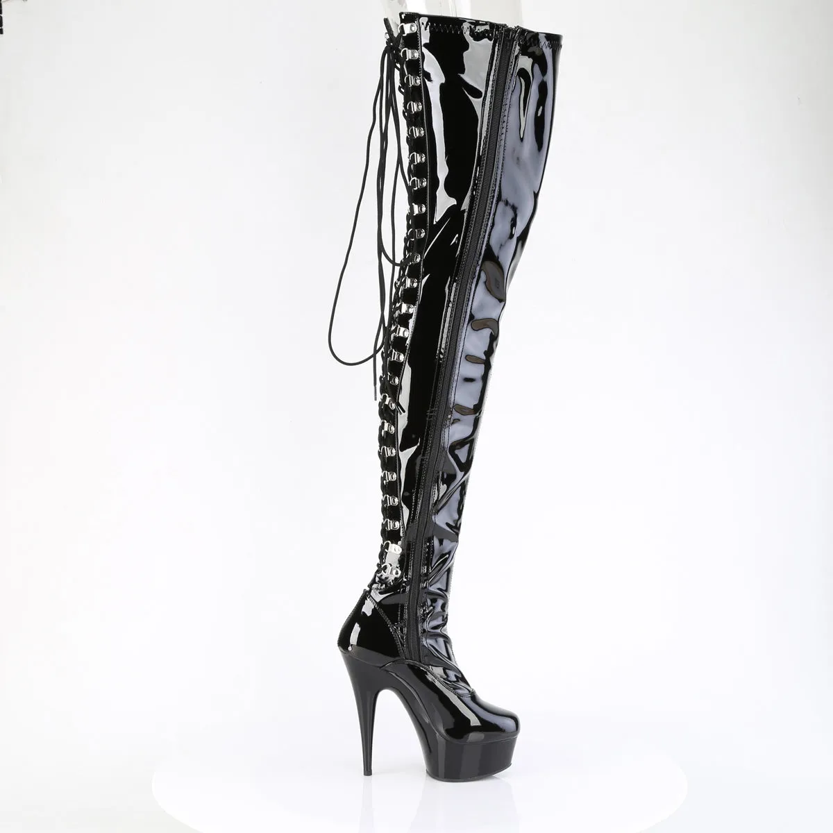 DELIGHT-4063 Pleaser Black Patent Sexy Platform Shoes (Pole Dancing Heels)