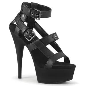 DELIGHT-637 Pleaser Black Faux Leather Sexy Platform Shoes (Pole Dancing Heels)