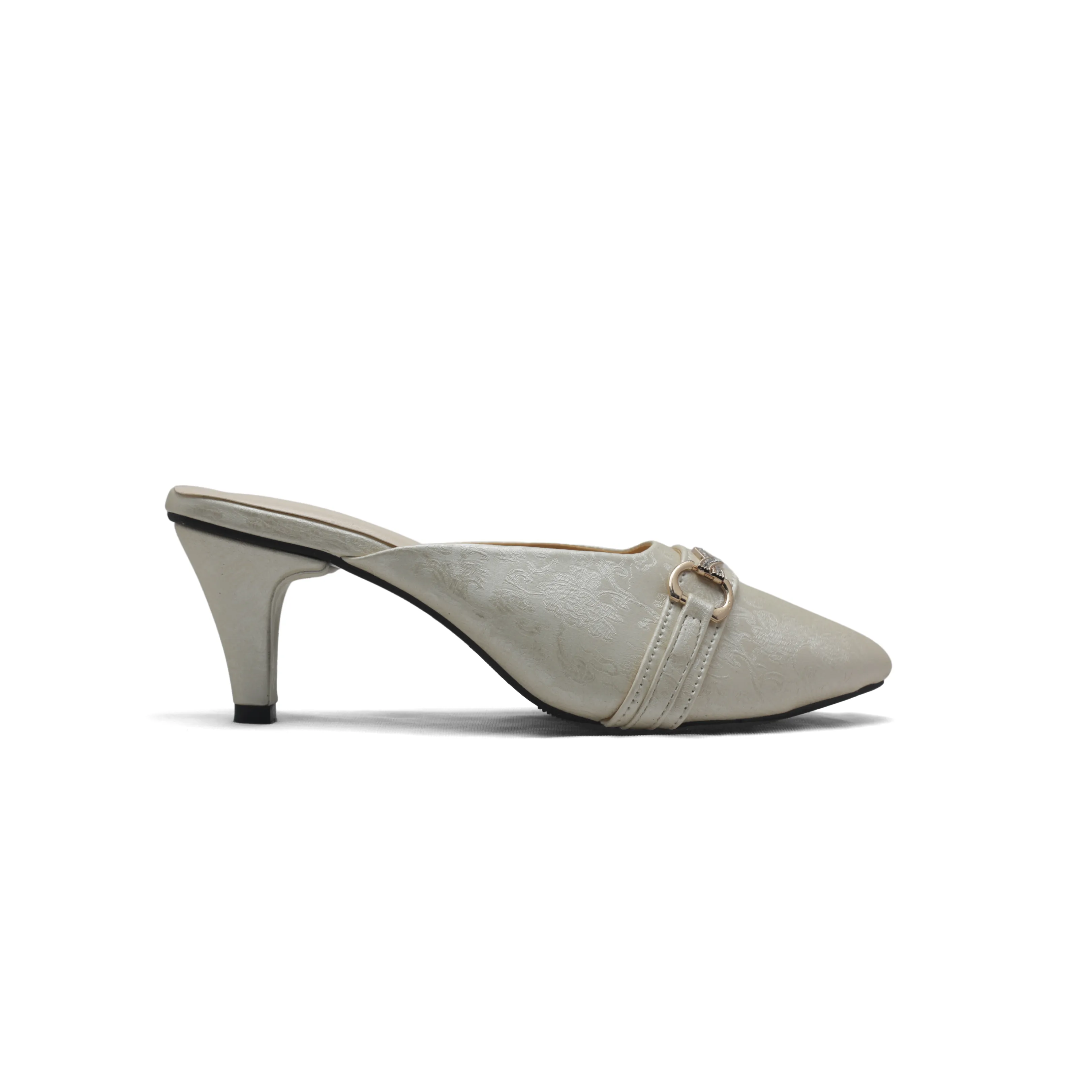 Elegant Women's Kitten Heel Mules with Embossed Detail | Nawabi Shoes BD