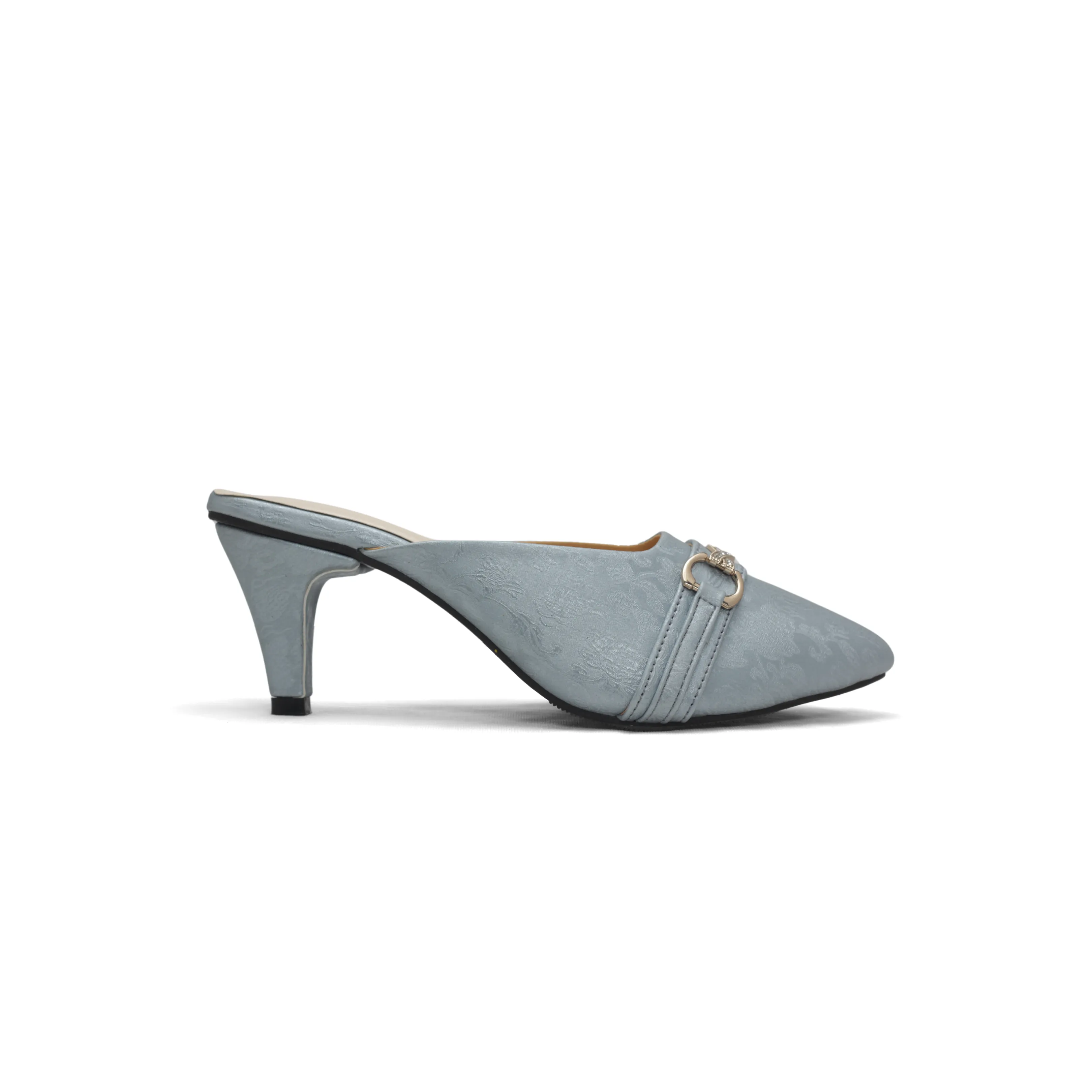 Elegant Women's Kitten Heel Mules with Embossed Detail | Nawabi Shoes BD