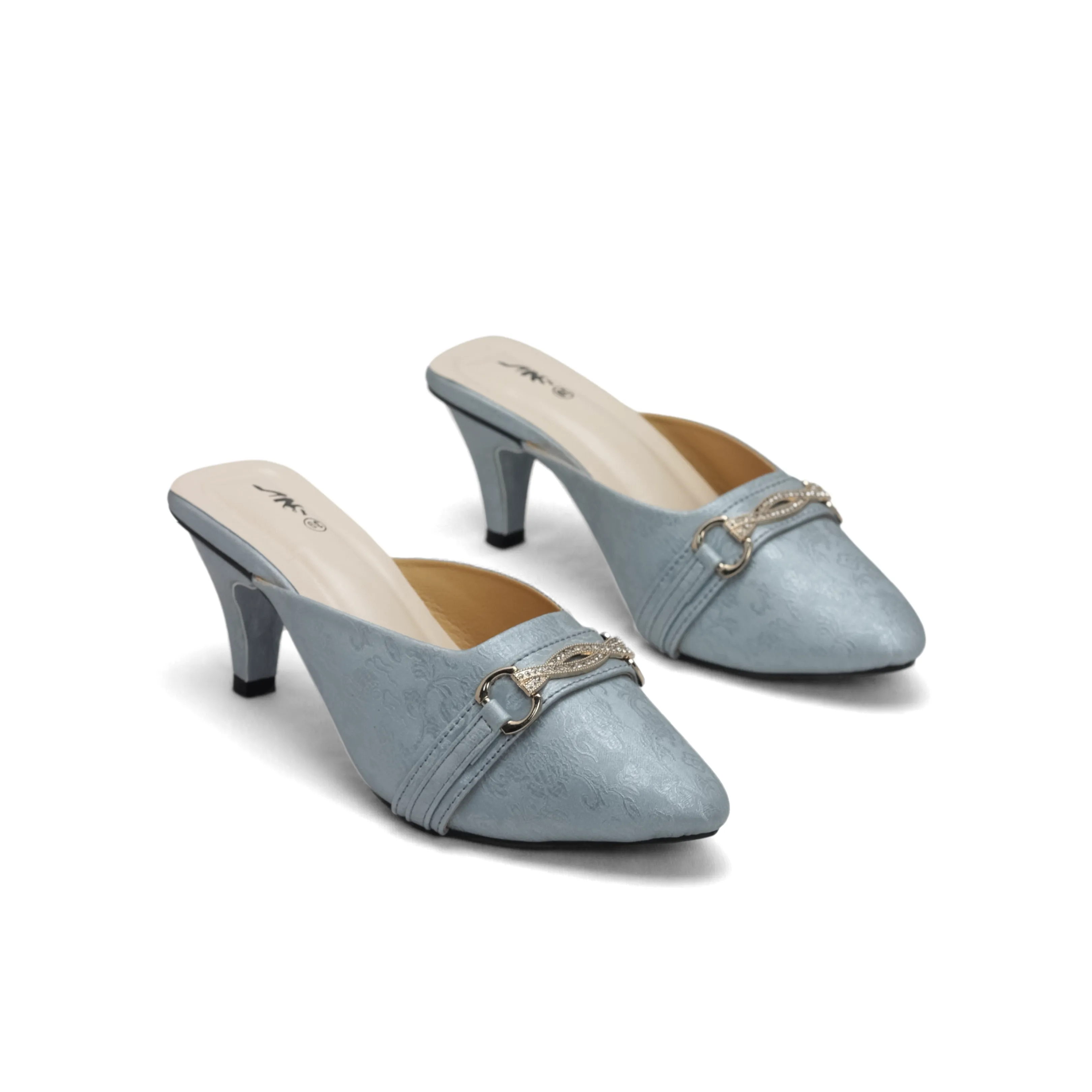 Elegant Women's Kitten Heel Mules with Embossed Detail | Nawabi Shoes BD