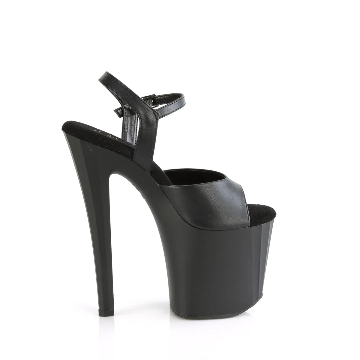 ENCHANT-709 Pleaser Black Faux Leather Sexy Platform Shoes (Pole Dancing Heels)