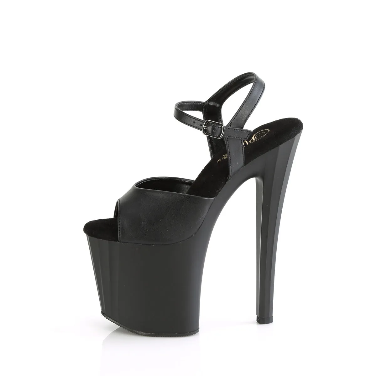 ENCHANT-709 Pleaser Black Faux Leather Sexy Platform Shoes (Pole Dancing Heels)