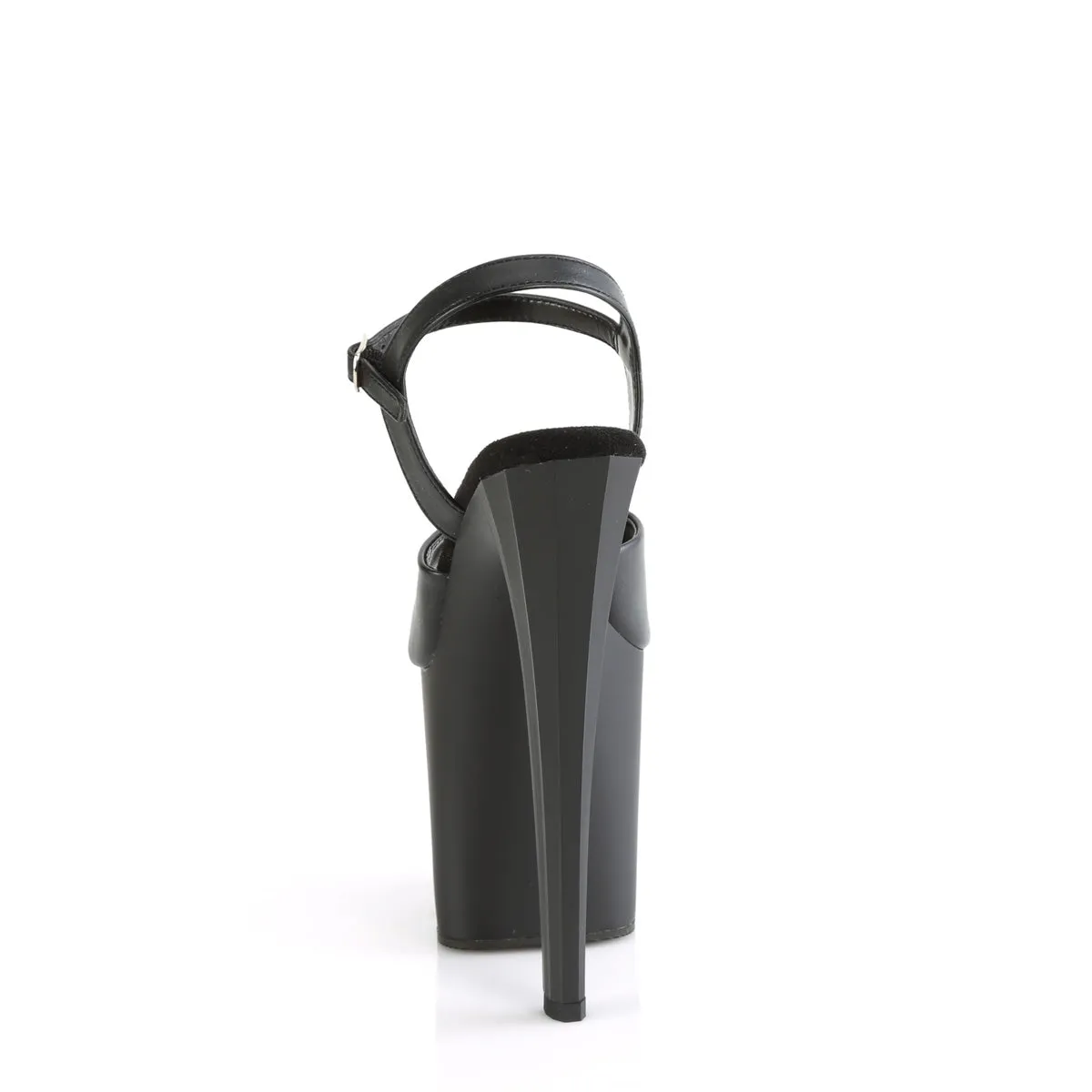 ENCHANT-709 Pleaser Black Faux Leather Sexy Platform Shoes (Pole Dancing Heels)