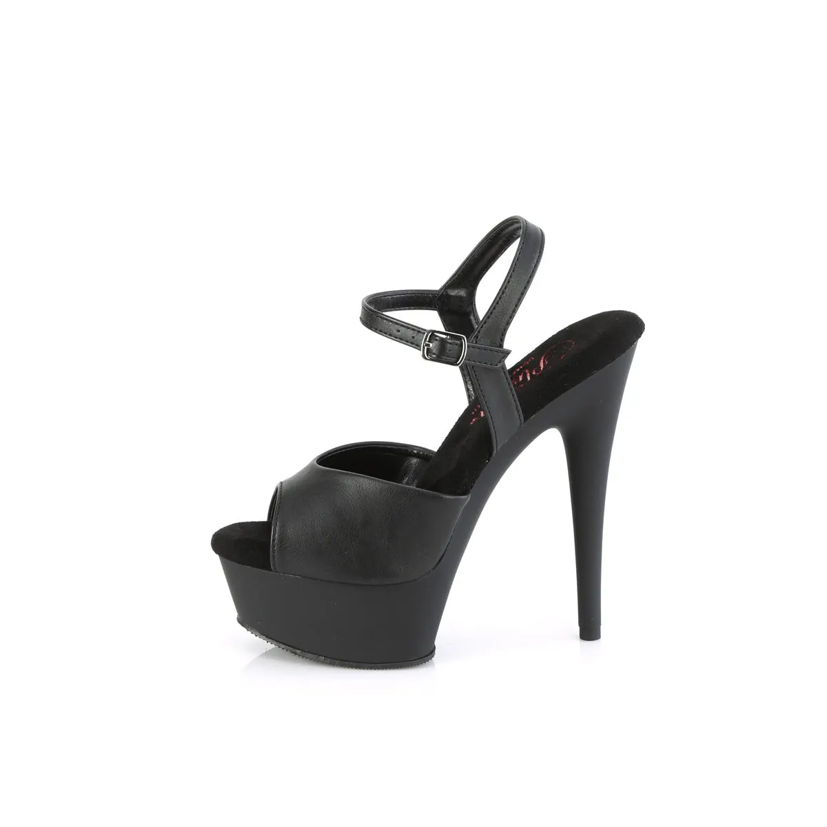 EXCITE-609 Pleaser Black Faux Leather Sexy Platform Shoes (Pole Dancing Heels)