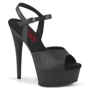 EXCITE-609 Pleaser Black Faux Leather Sexy Platform Shoes (Pole Dancing Heels)