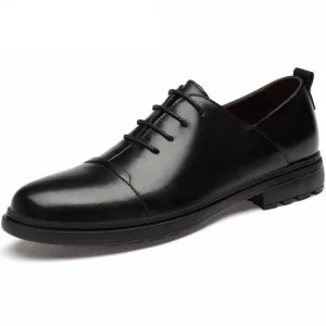 Fashion Black Mens Shoes Casual Luxury Men Office Shoes Genuine Leather Dress Shoes Men Zapatos De Hombre Cuero Genuino Big Size