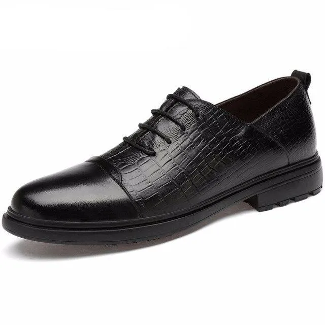 Fashion Black Mens Shoes Casual Luxury Men Office Shoes Genuine Leather Dress Shoes Men Zapatos De Hombre Cuero Genuino Big Size