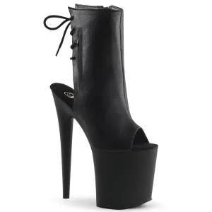 FLAMINGO-1018 Pleaser Black Faux Leather Sexy Platform Shoes (Pole Dancing Heels)