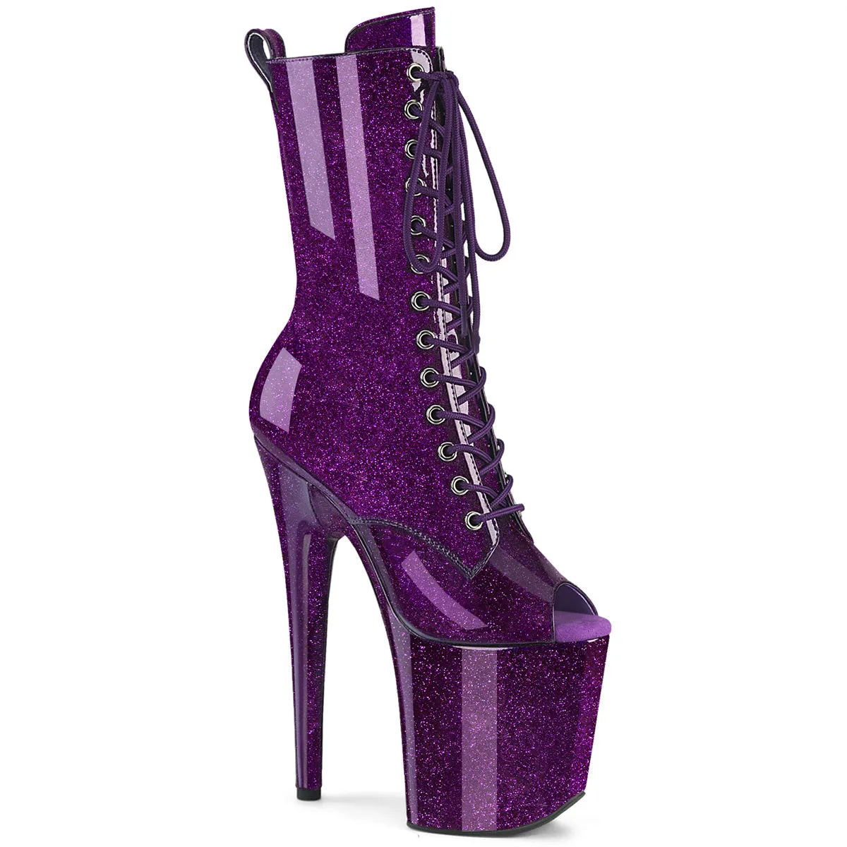 FLAMINGO-1041GP Pleaser Purple Glitter Sexy Platform Shoes (Pole Dancing Heels)
