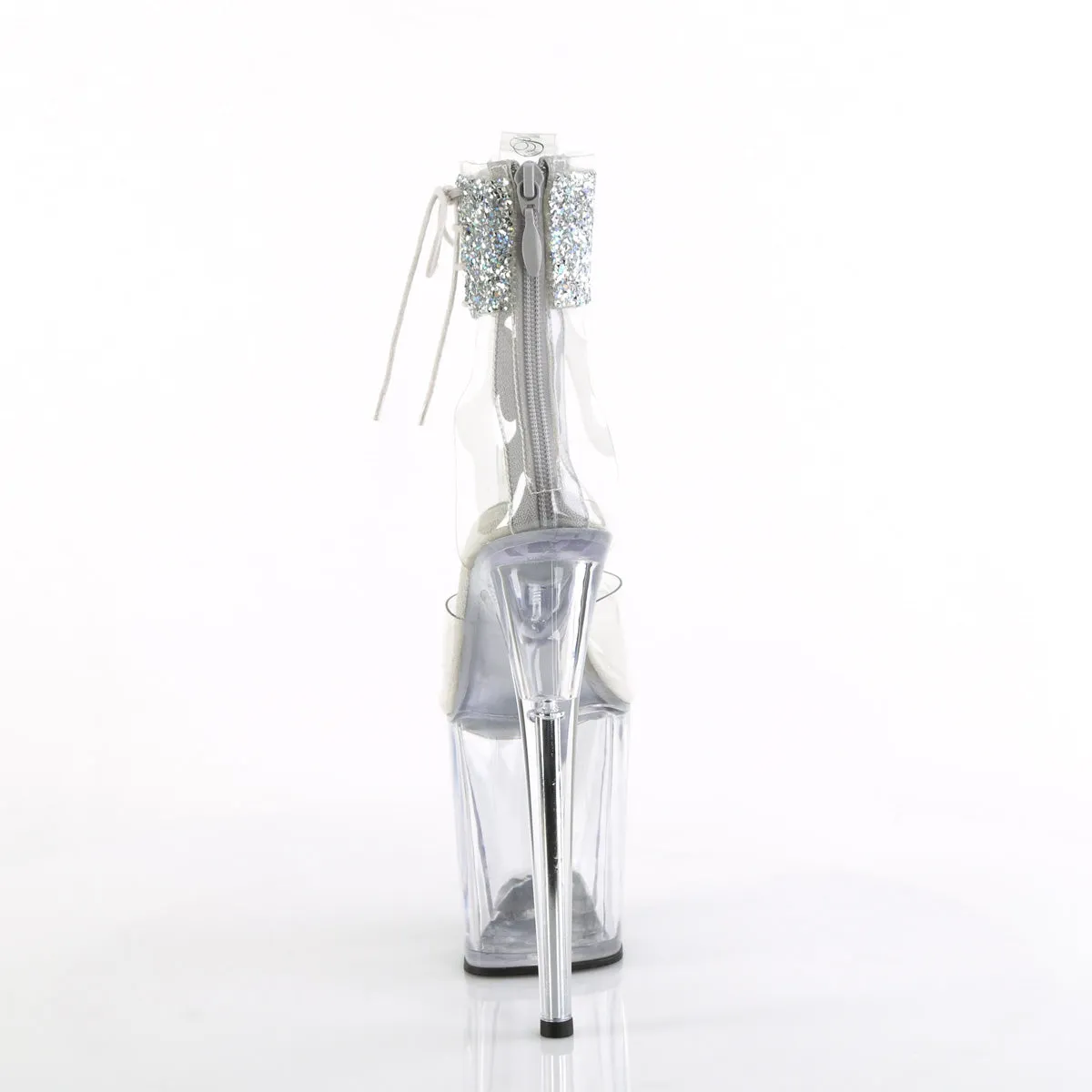 FLAMINGO-824RS-02 Pleaser Clear/Silver Sexy Platform Shoes (Pole Dancing Heels)