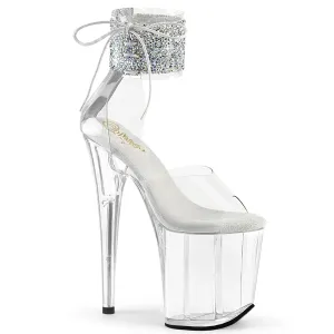 FLAMINGO-824RS-02 Pleaser Clear/Silver Sexy Platform Shoes (Pole Dancing Heels)