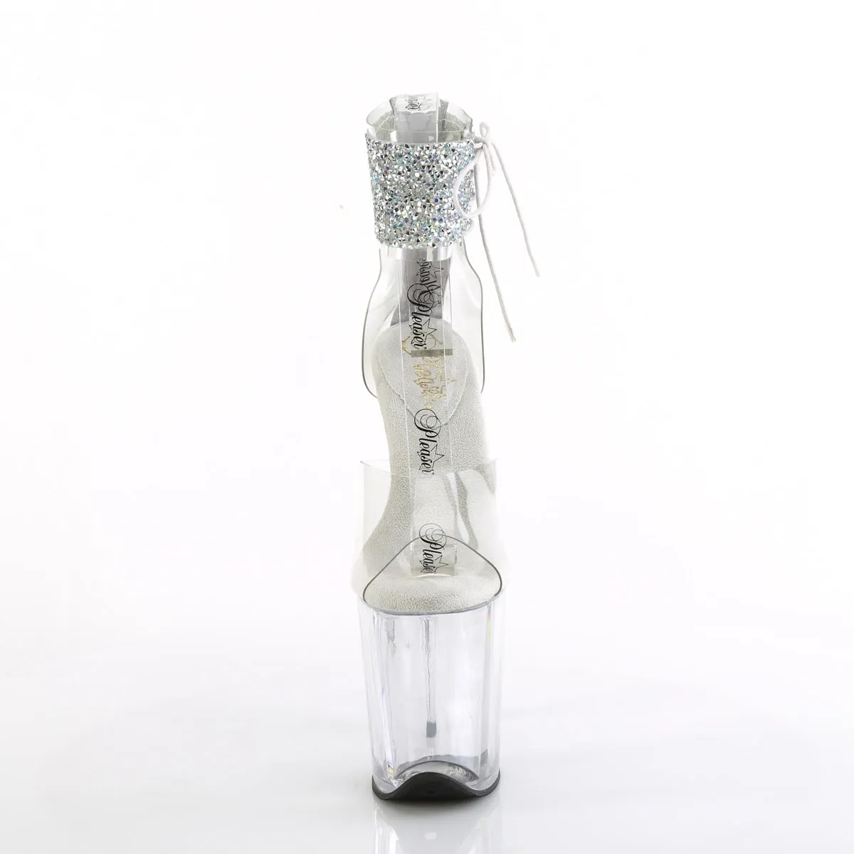 FLAMINGO-824RS-02 Pleaser Clear/Silver Sexy Platform Shoes (Pole Dancing Heels)