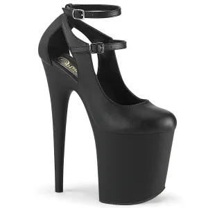 FLAMINGO-850 Pleaser Black Faux Leather Sexy Platform Shoes (Pole Dancing Heels)