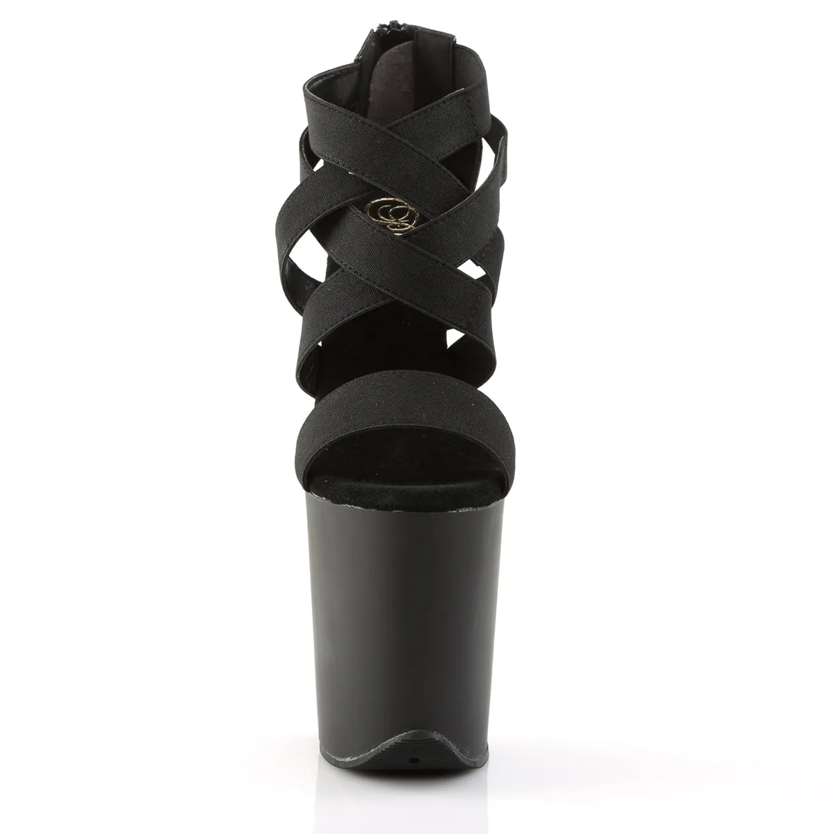 FLAMINGO-869 Pleaser Black Elastic Sexy Platform Shoes (Pole Dancing Heels)