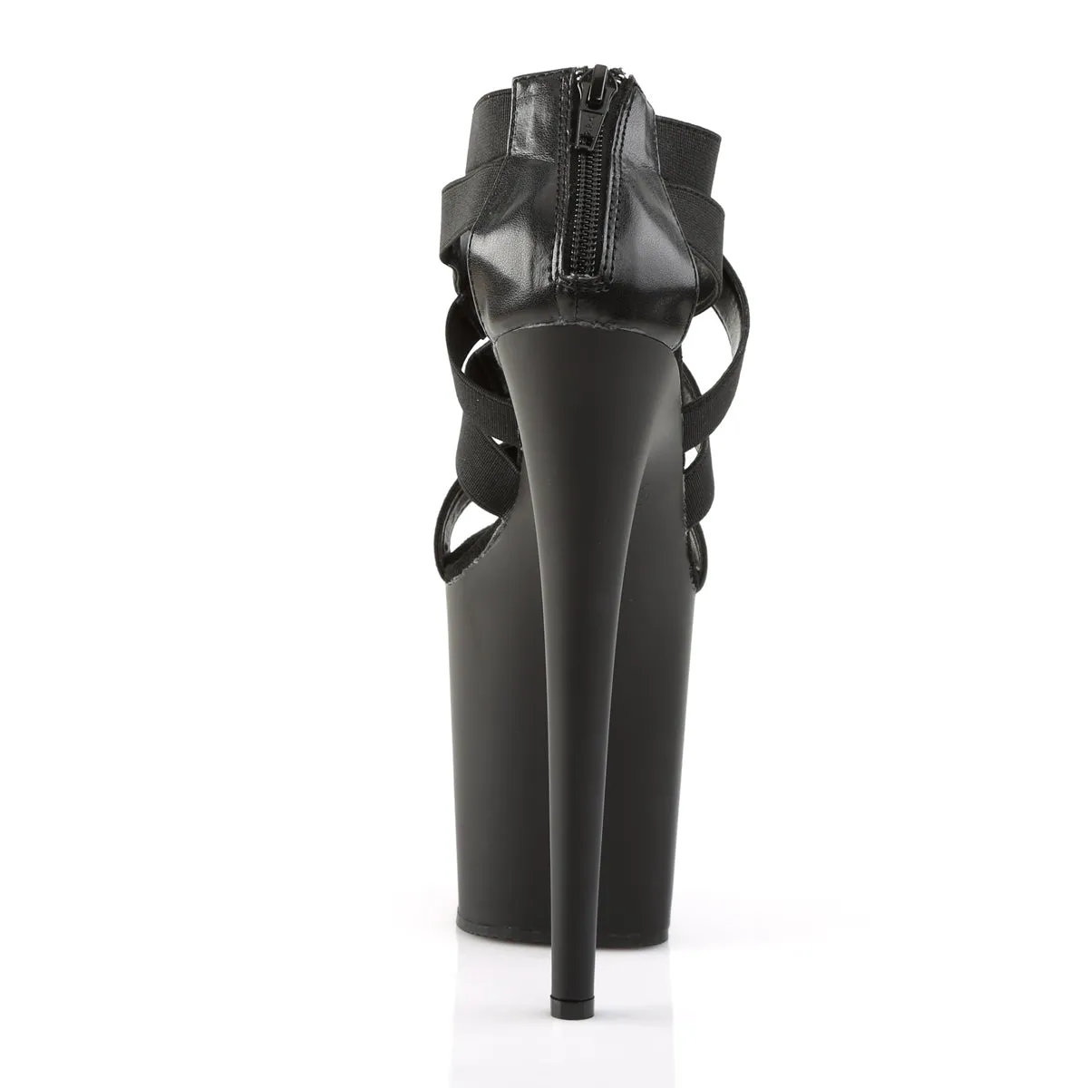 FLAMINGO-869 Pleaser Black Elastic Sexy Platform Shoes (Pole Dancing Heels)