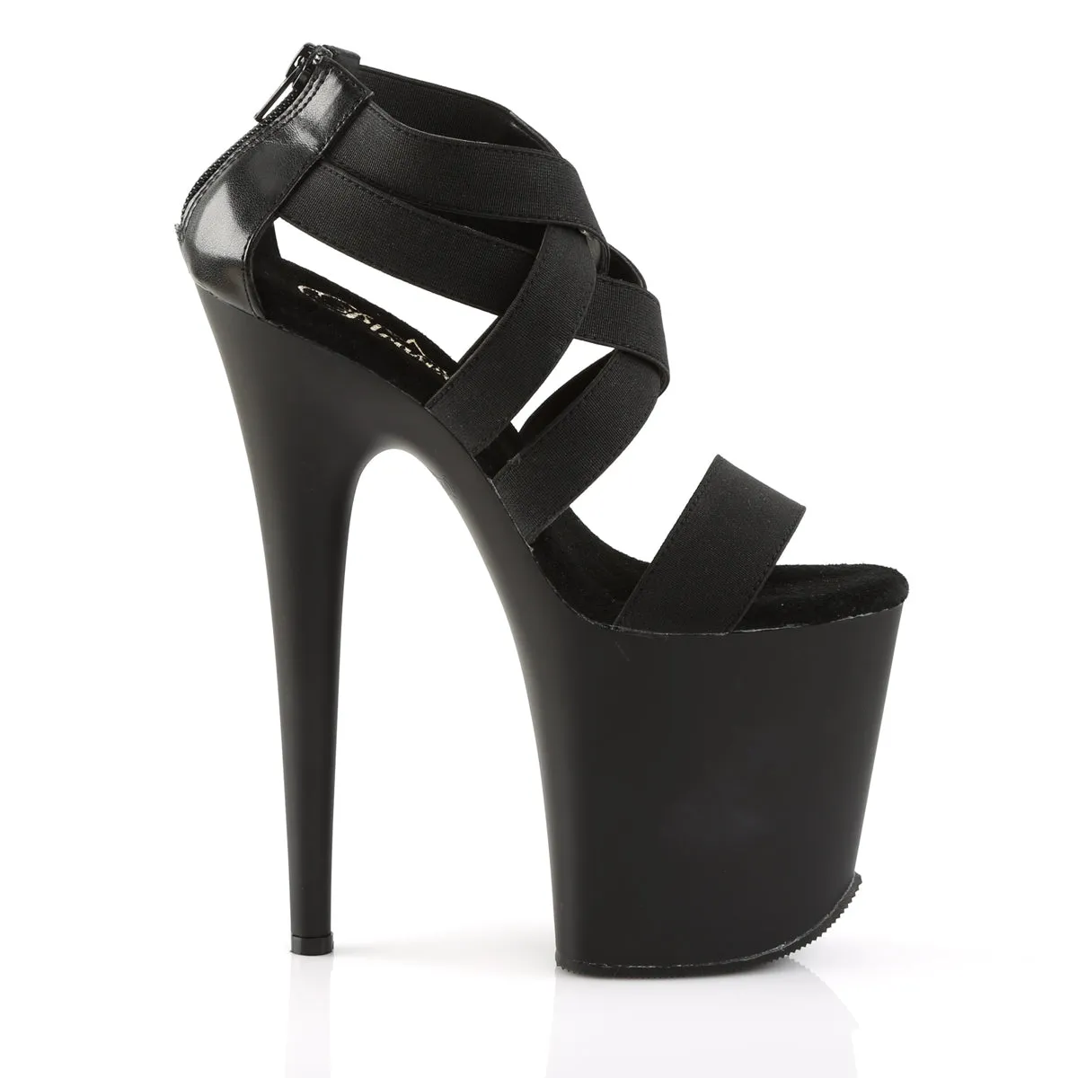 FLAMINGO-869 Pleaser Black Elastic Sexy Platform Shoes (Pole Dancing Heels)