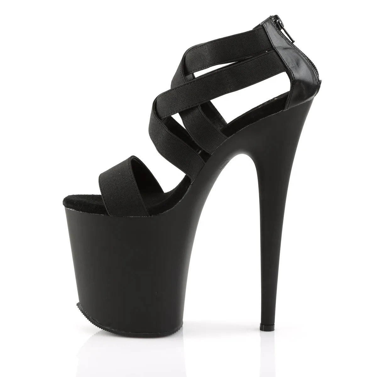 FLAMINGO-869 Pleaser Black Elastic Sexy Platform Shoes (Pole Dancing Heels)
