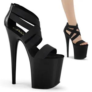 FLAMINGO-869 Pleaser Black Elastic Sexy Platform Shoes (Pole Dancing Heels)