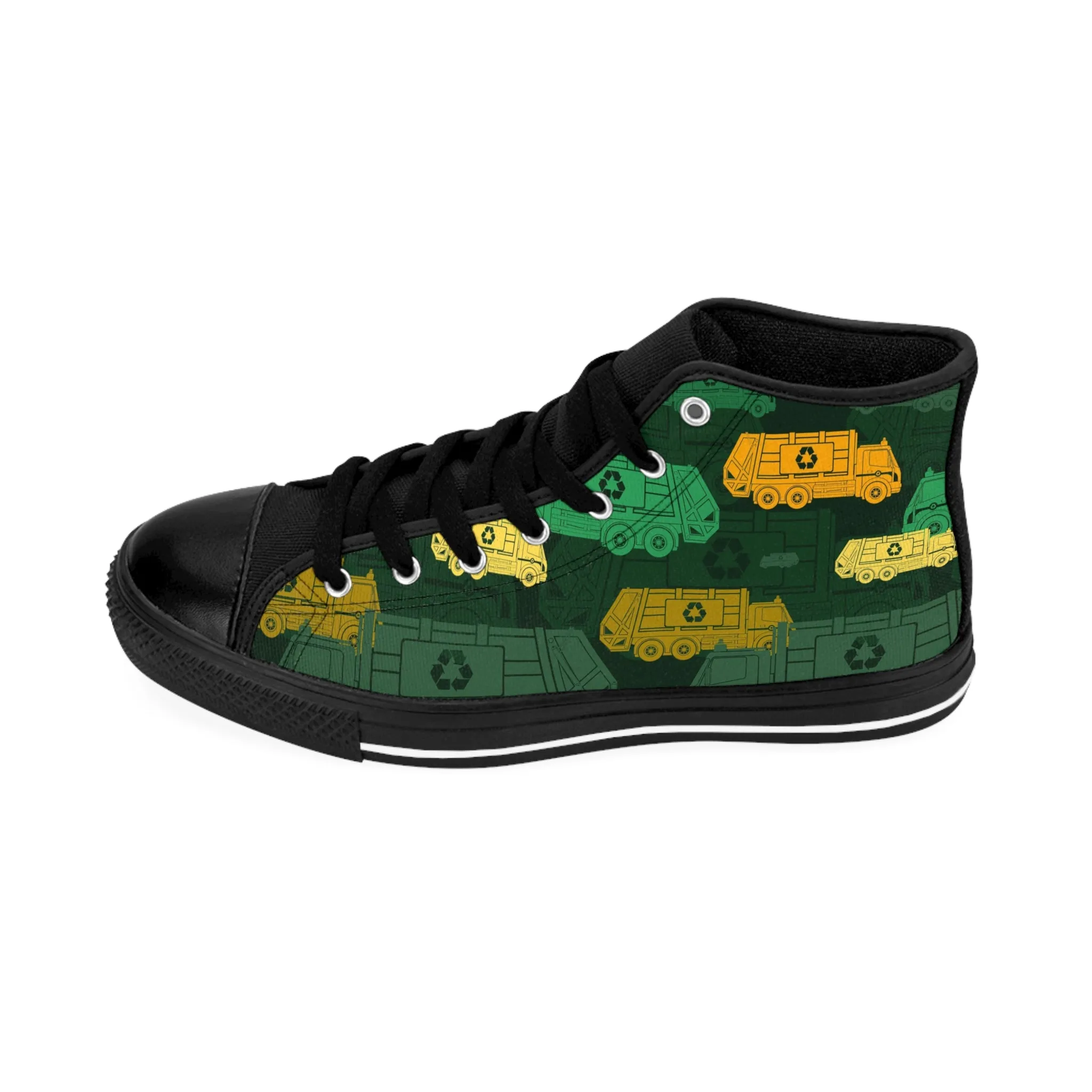 Green and Yellow Trucks Women's Classic Sneakers
