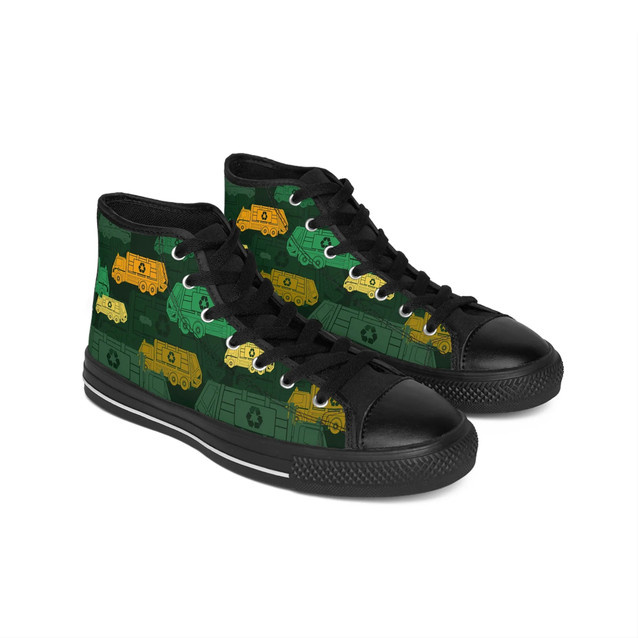 Green and Yellow Trucks Women's Classic Sneakers