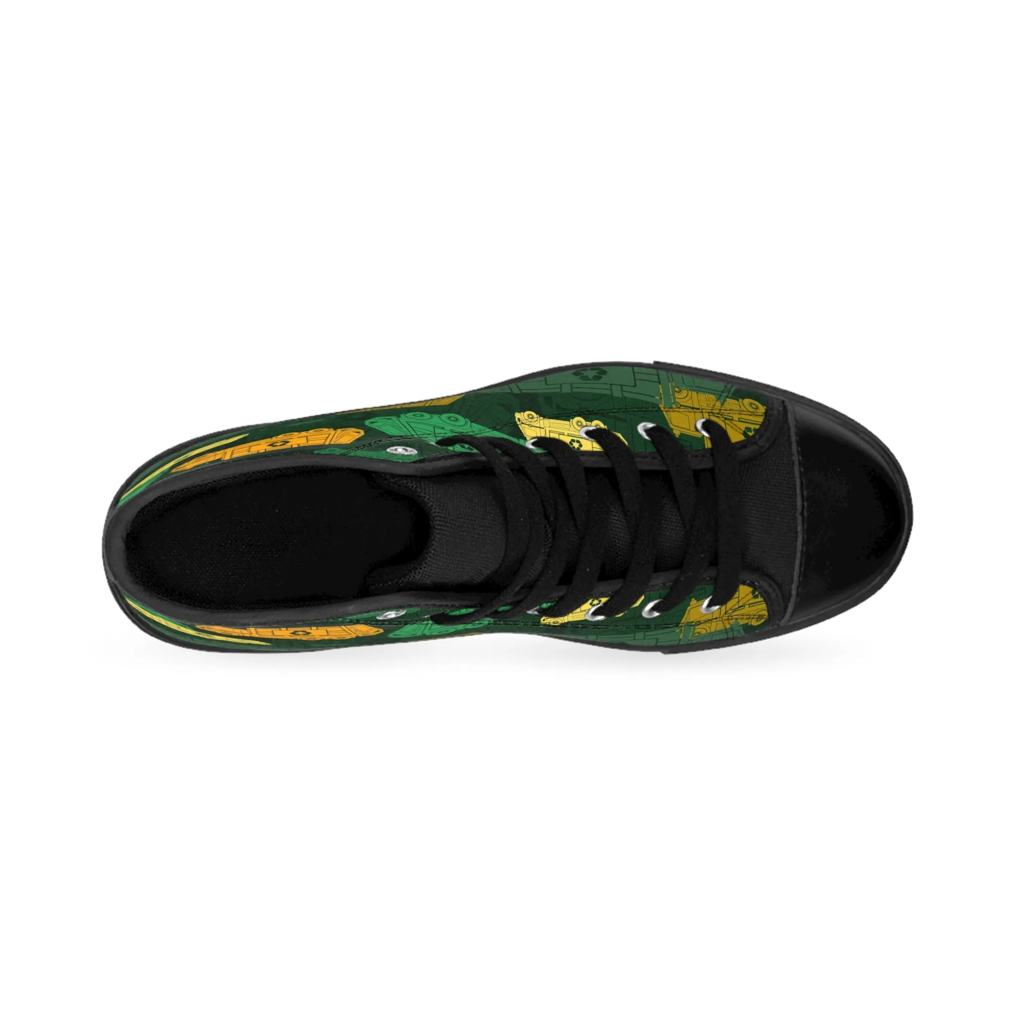 Green and Yellow Trucks Women's Classic Sneakers