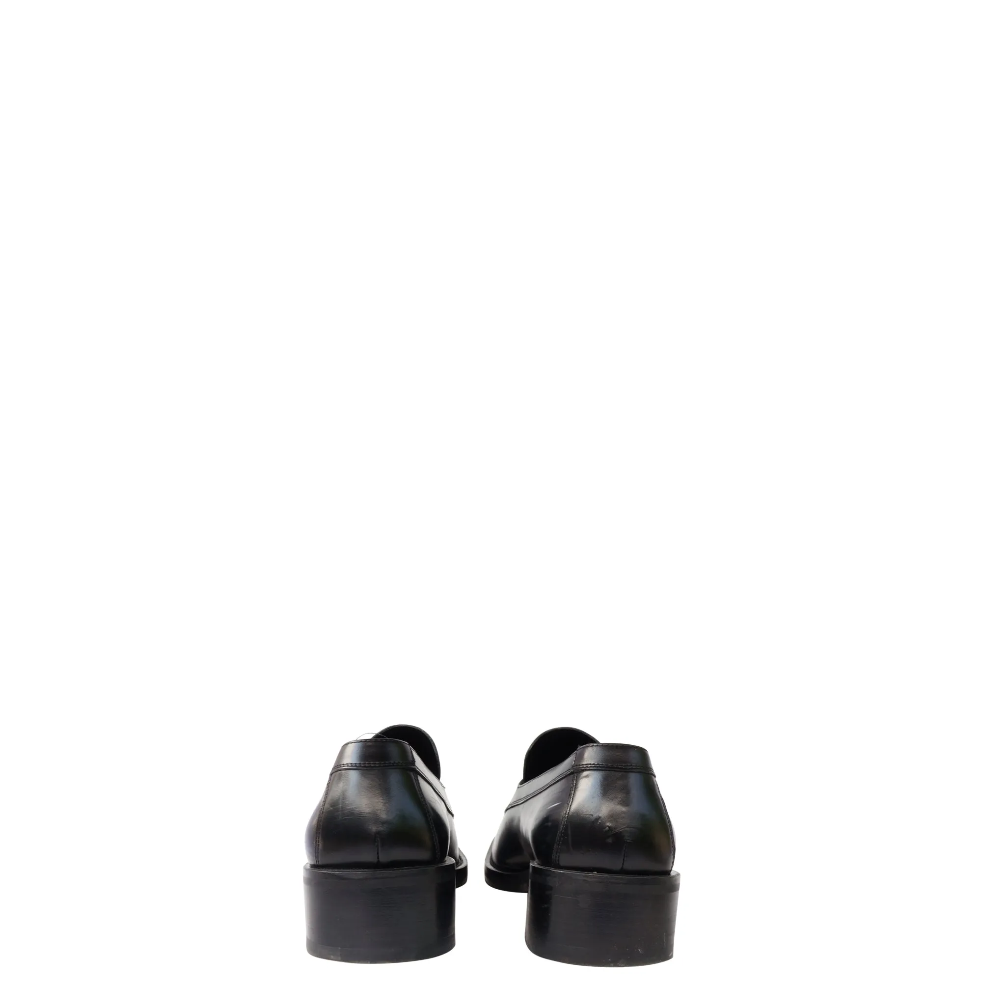GUCCI BLACK LEATHER SLIP ON LOAFER