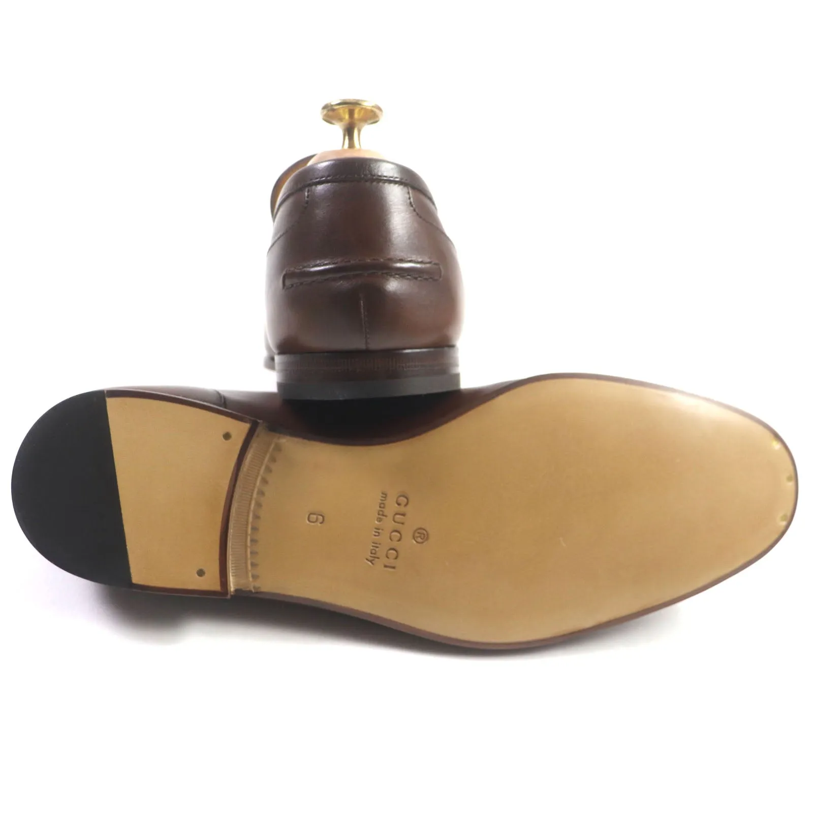 GUCCI loafers 406994 leather Brown Jordaan 6