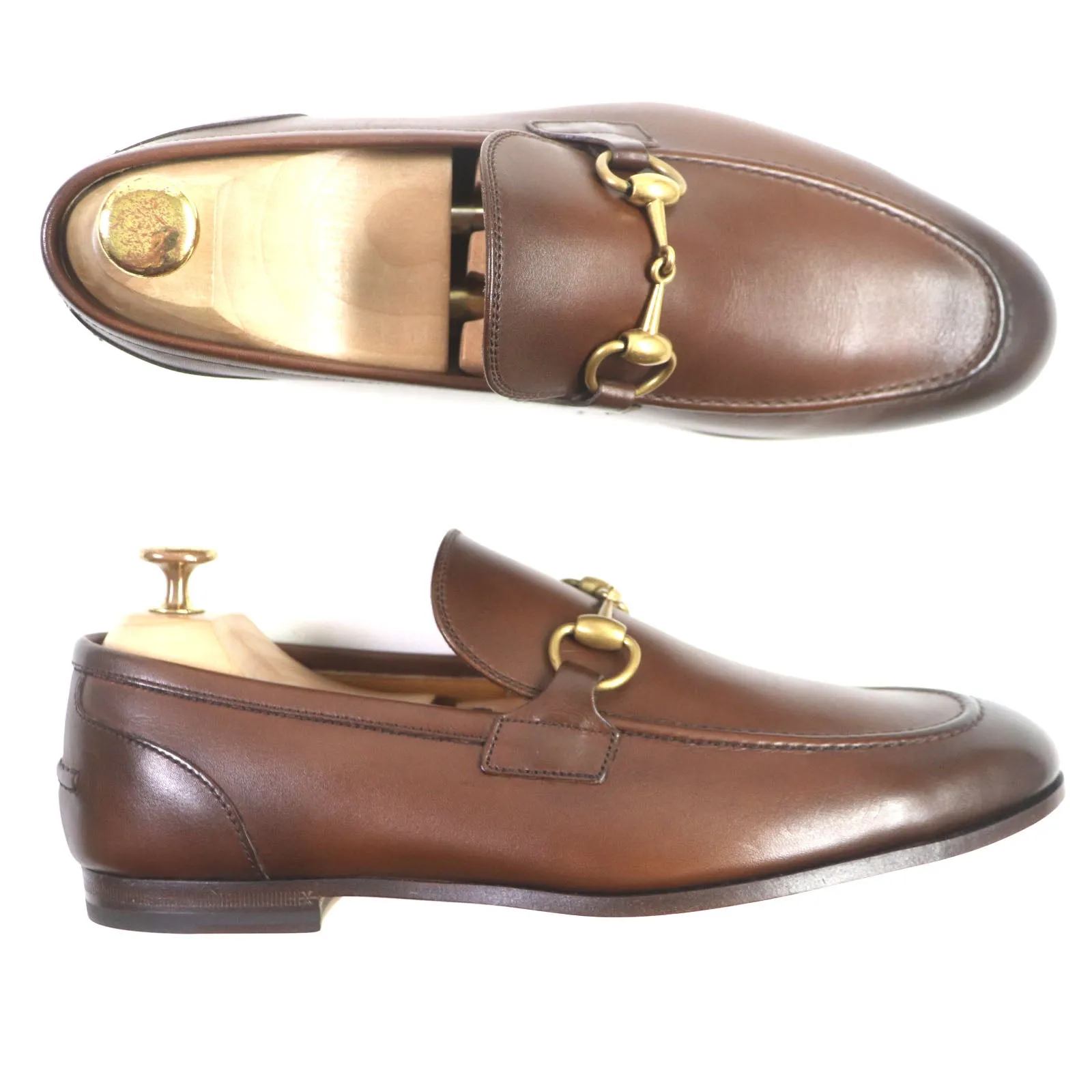 GUCCI loafers 406994 leather Brown Jordaan 6
