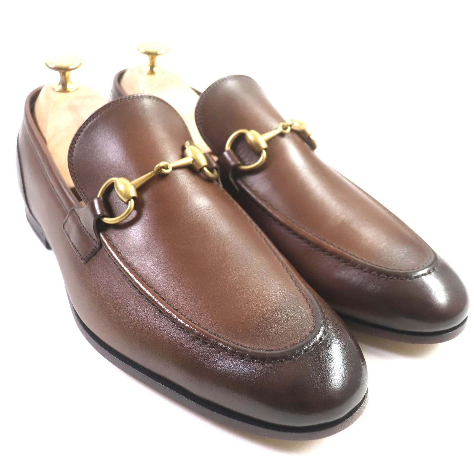 GUCCI loafers 406994 leather Brown Jordaan 6