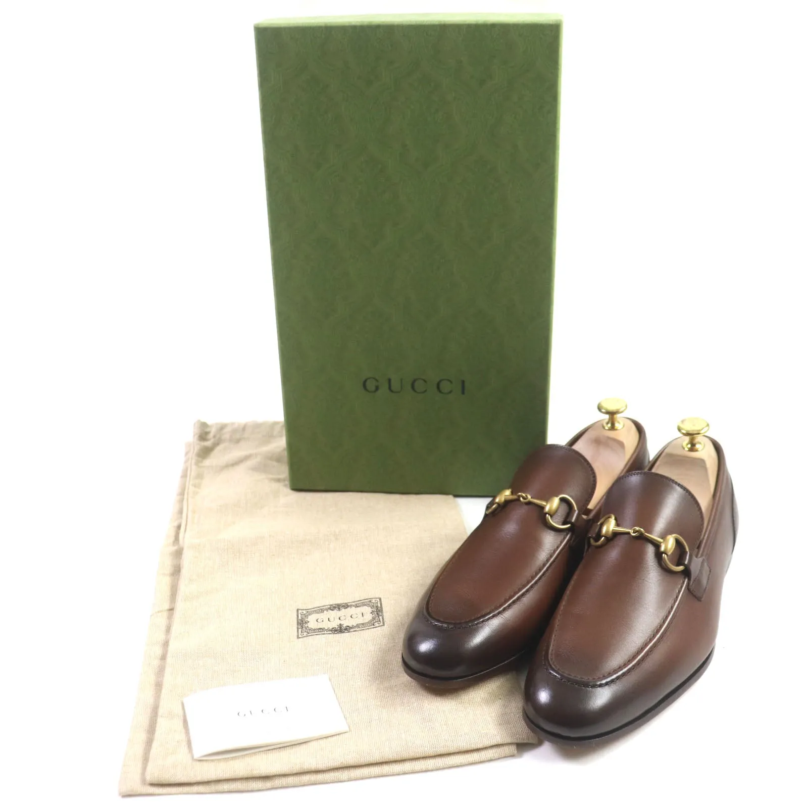 GUCCI loafers 406994 leather Brown Jordaan 6