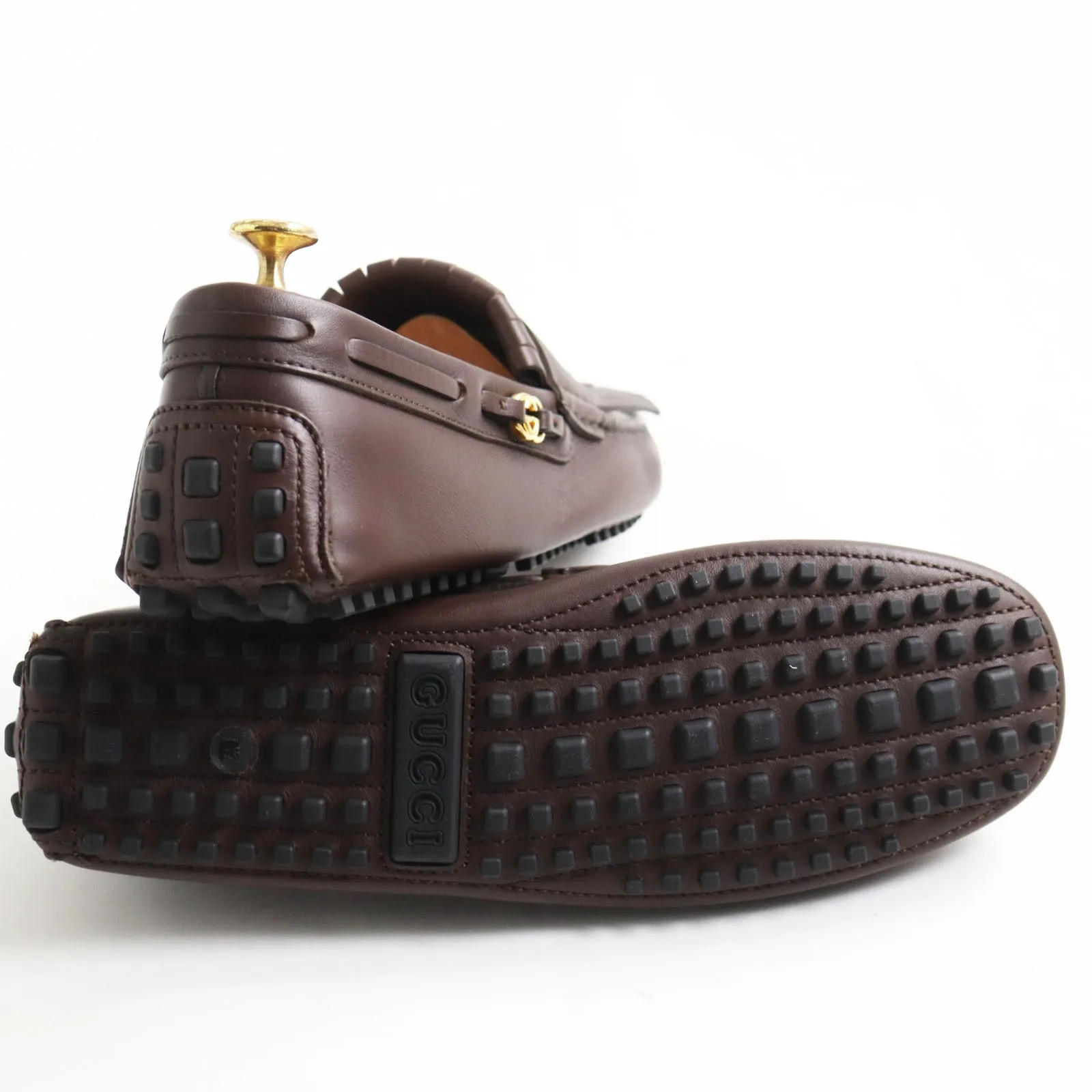 GUCCI loafers 624699 leather Brown 7 1/2