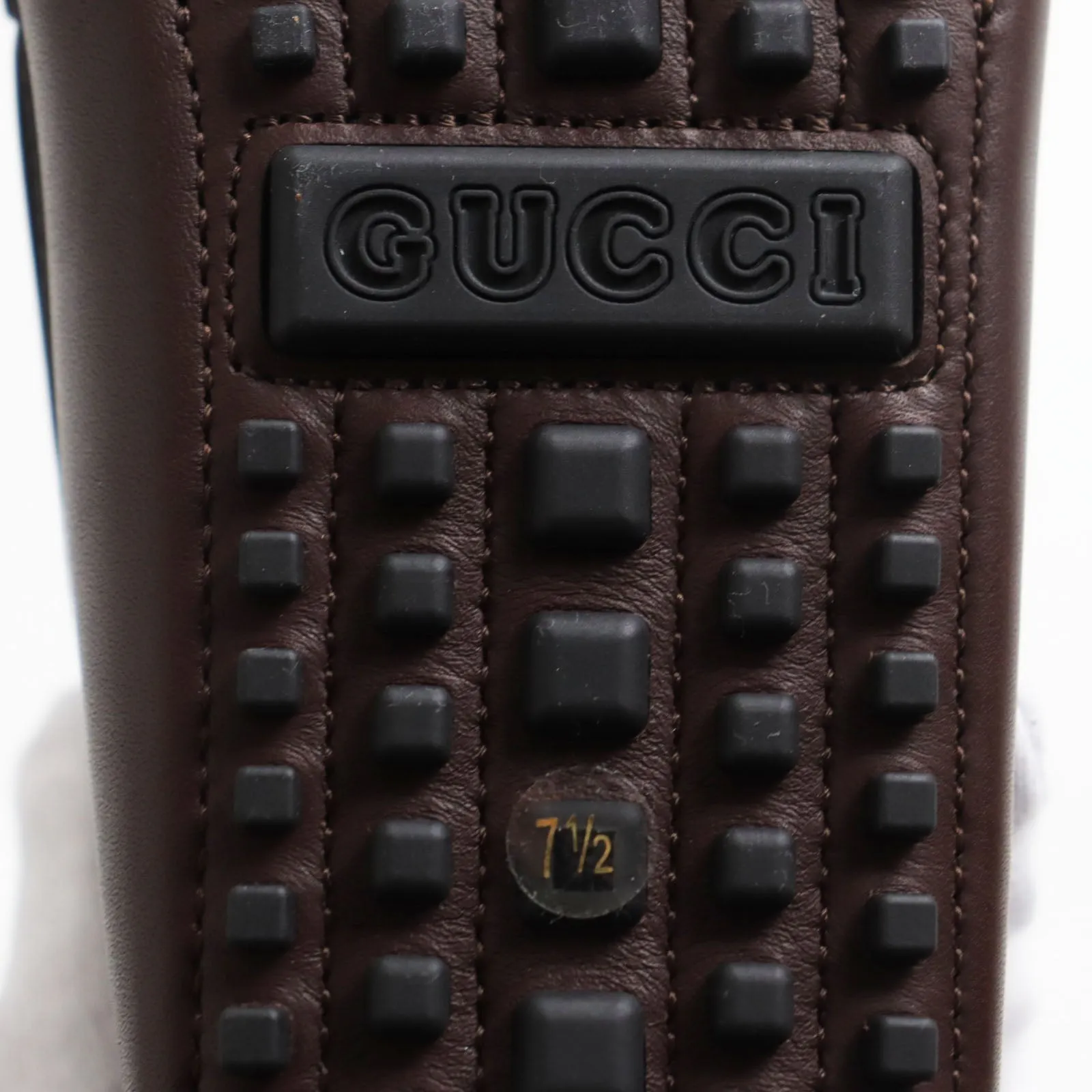 GUCCI loafers 624699 leather Brown 7 1/2